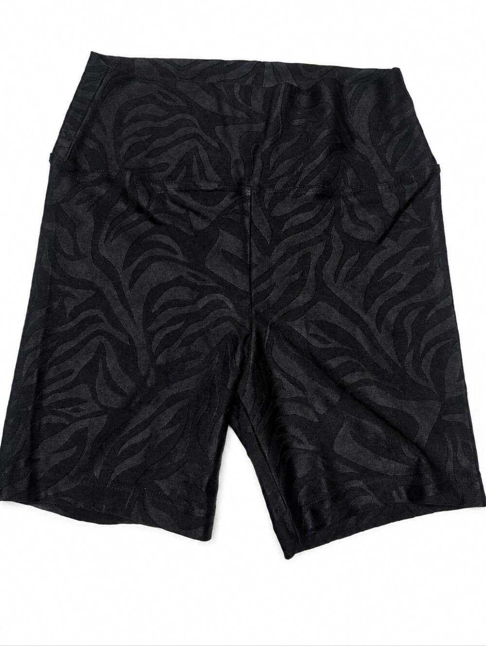 Koral Black Tonal Pattern High Rise Biker Shorts Medium NWT